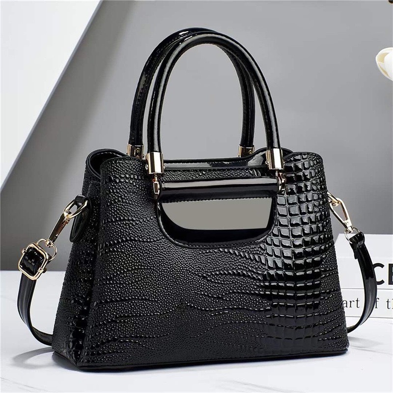 Wholesale supplier trendy handbags crocodile women's bags pu leather handbag for women