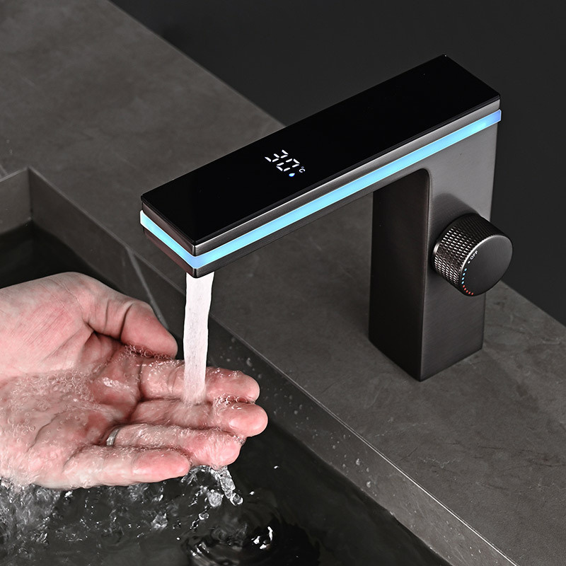 Hydroelectric Power Surround Atmosphere Lamp Led Digital Display Basin Faucet