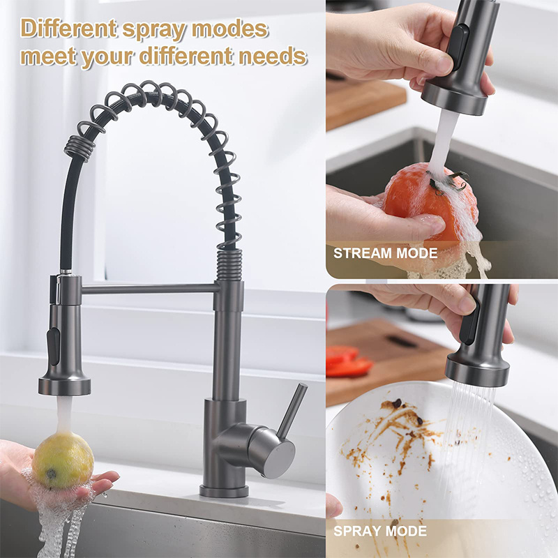 304 Stainless Steel American Style Spring Pull Faucet Kitchen Hot And Cold Faucet