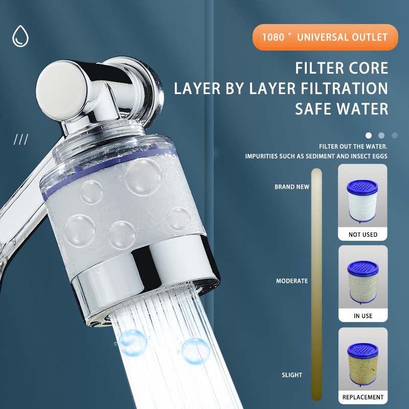 Bathroom Shampoo Anti-Splash Swivel Faucet Extender 1080 Degrees Faucet Aerator Robotic Arm Rotatable Purifier Faucet