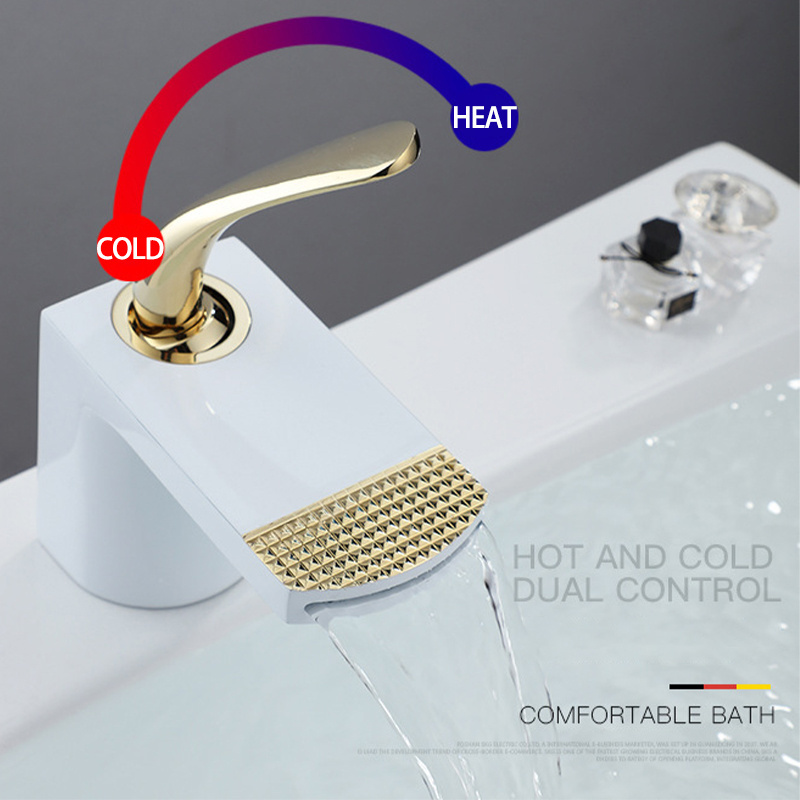 Toilet Counter Basin Faucet Double Hot and Cold Faucet Mixer Tap Bathroom Cabinet Mixing Faucet