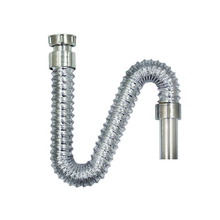 High quality factory price Electroplated  PVC Plastic Strainer Flexible Waste Drain Pipe for bath wash basin