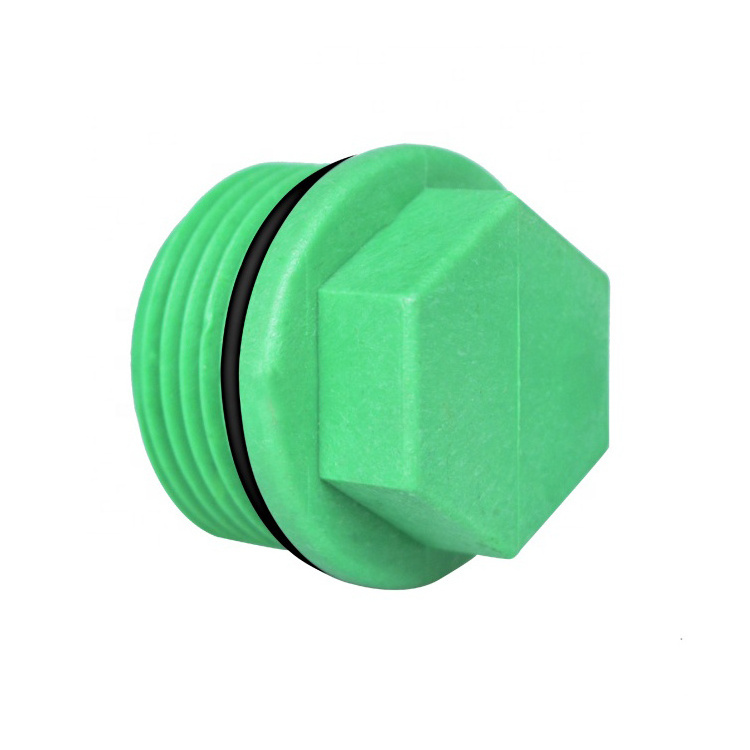 High Quality Green PPR Pipe Fitting Screwed Male End Plug For Threaded Fitting