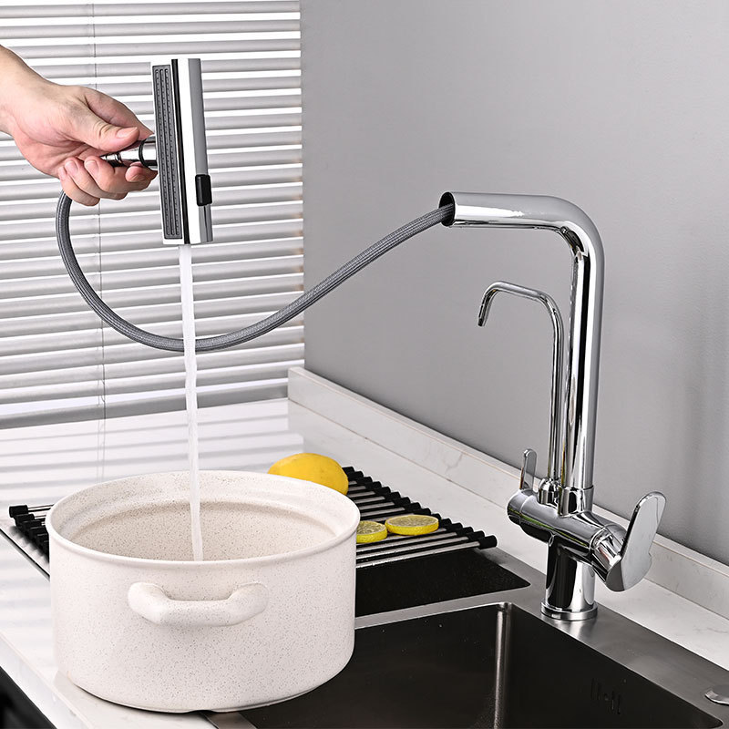 kitchen Clean faucet  water tap modern kichen kitchen taps brass pull out sprayer kitchen mixer sink faucets