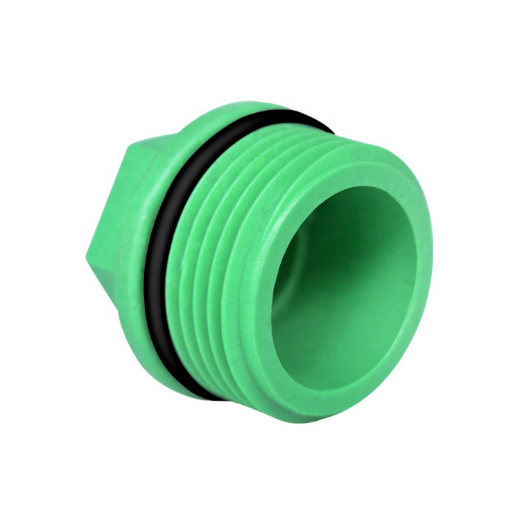 High Quality Green PPR Pipe Fitting Screwed Male End Plug For Threaded Fitting