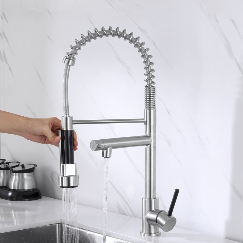 Kitchen Faucet High Arc Kitchen Sink Faucet with Draw-out Spring Nozzle Faucets Mixers Taps