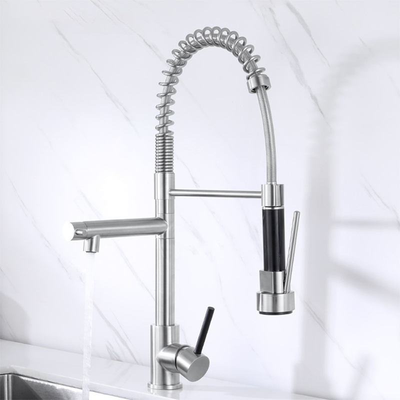 Kitchen Faucet High Arc Kitchen Sink Faucet with Draw-out Spring Nozzle Faucets Mixers Taps