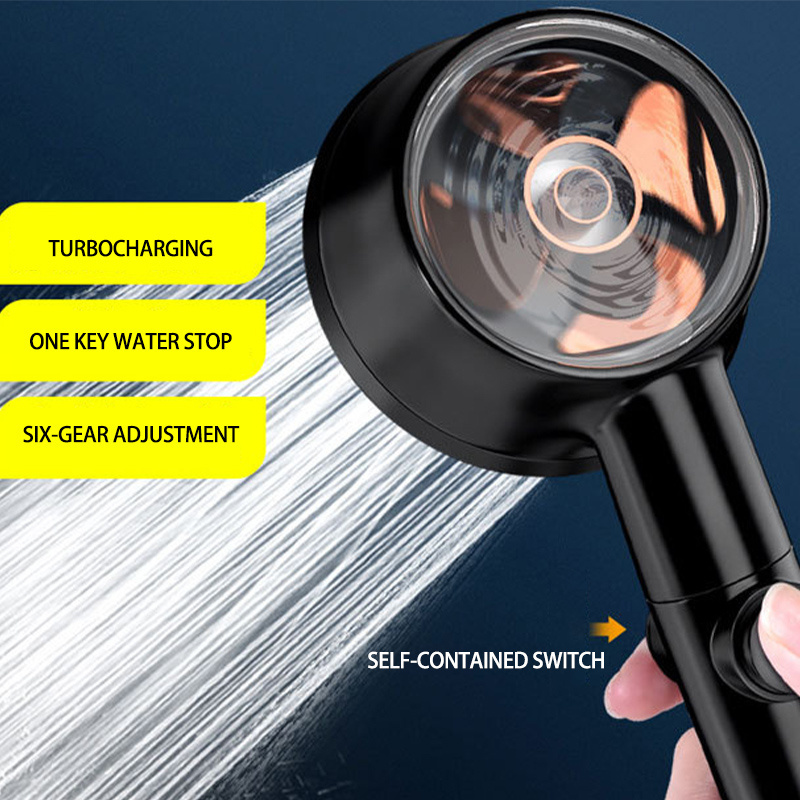 2024 New Luxury Turbocharged Shower Bathroom Six-Speed Filter Shower Head Household Water-Saving Shower