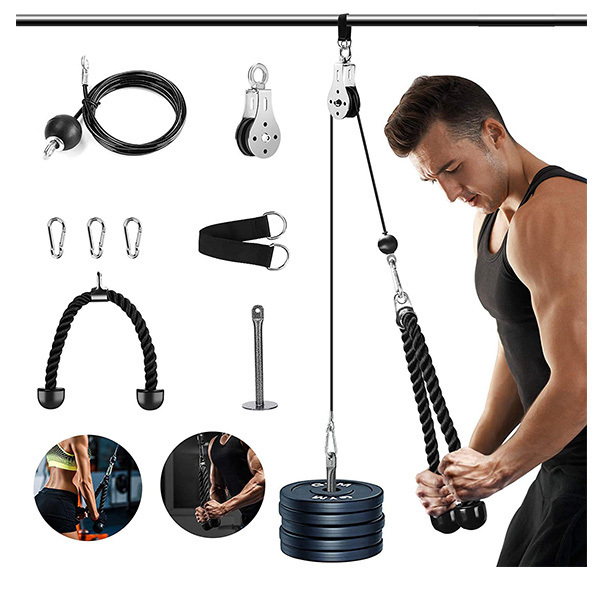 LXY-N445 Adjustable Lat Lift Triceps Pull Down Power Training Set With Pulley For Cable Machine System