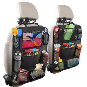 Multi-functional waterproof Leather foldable car backseat organizer hanging car seat organizer Tactical car storage organizer