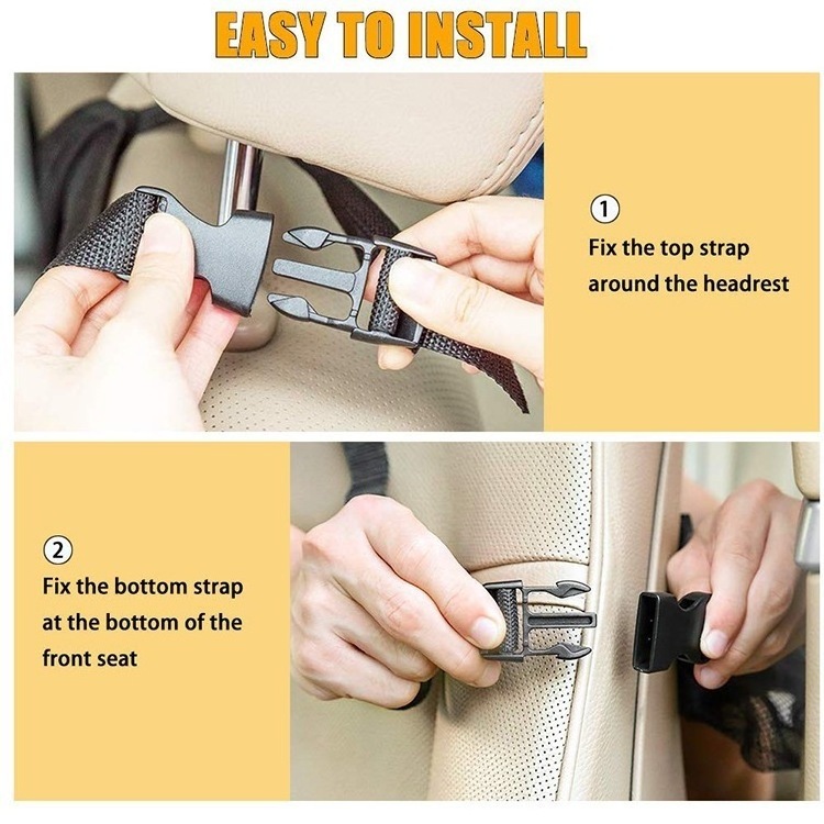 Multi-functional waterproof Leather foldable car backseat organizer hanging car seat organizer Tactical car storage organizer