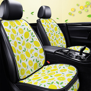 Customized Polyester fresh seven seat cover for car interor accessories lemon yellow  universal car seat covers full set luxury