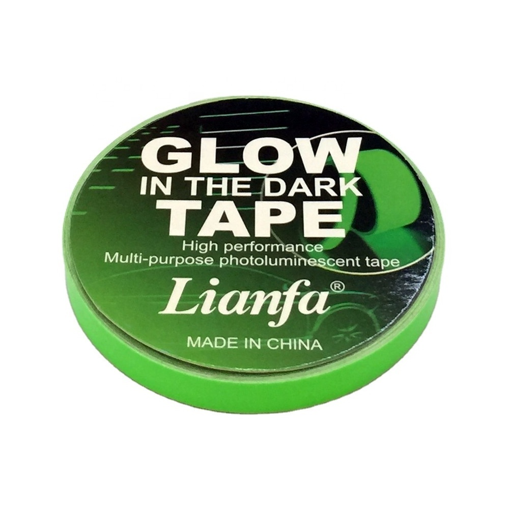 high quality glow in the dark water-proof adhesive tape bright green outstanding luminescence tape photoluminescent masking tape