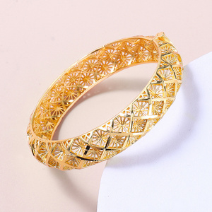 Ethiopian Africa Fashion Gold Color Bangles For Women African Bride Wedding Bracelet Jewelry Gifts Bangles