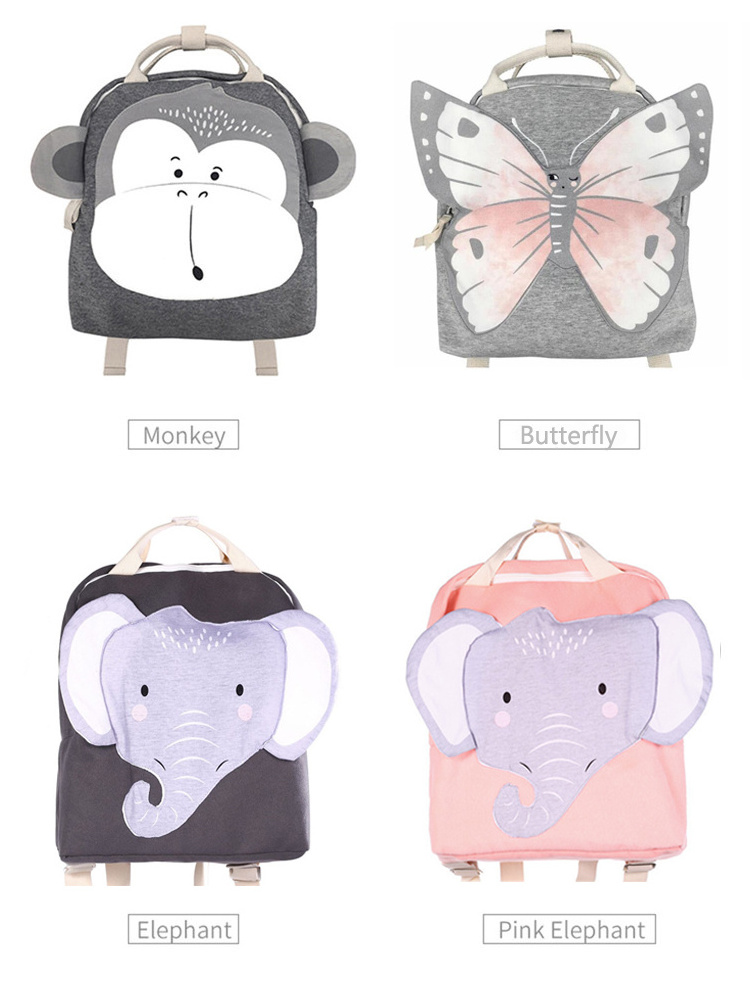 Children Backpack Animals Design Girl Boys Backpack Toddler Kids School Bag Kindergarten Cartoon Rabbit Butterfly lion print Bag