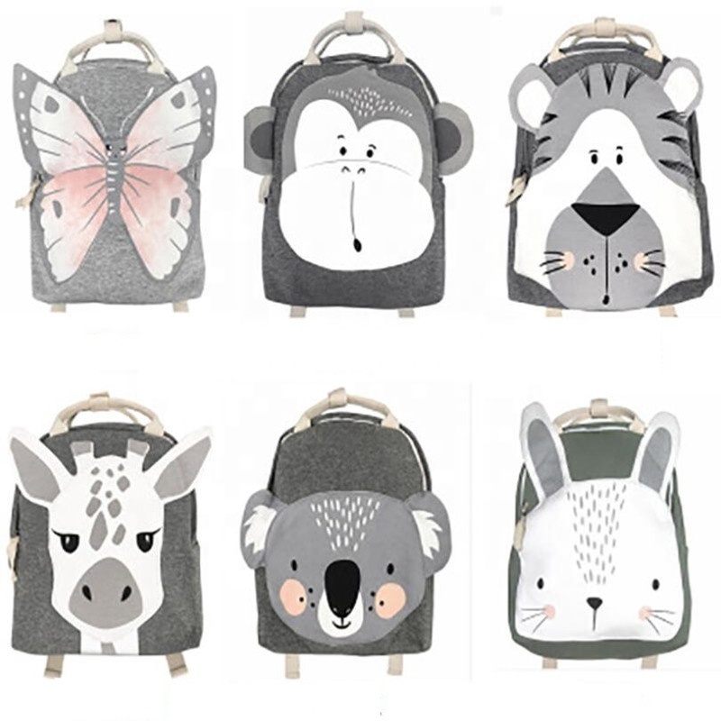 Children Backpack Animals Design Girl Boys Backpack Toddler Kids School Bag Kindergarten Cartoon Rabbit Butterfly lion print Bag