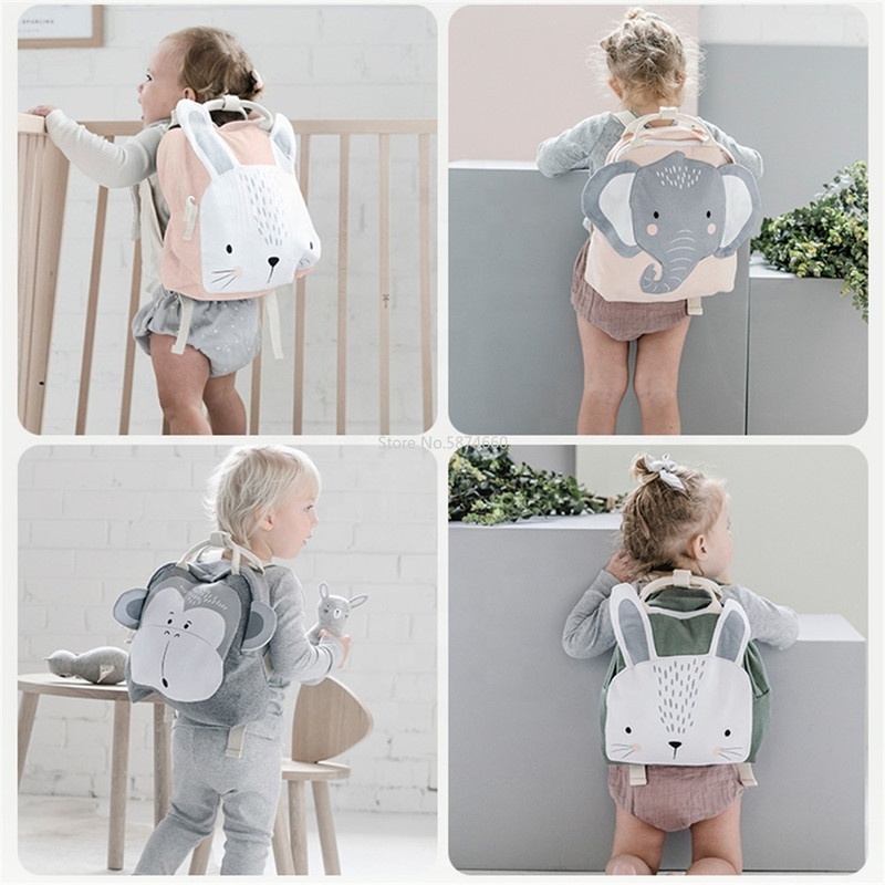 Children Backpack Animals Design Girl Boys Backpack Toddler Kids School Bag Kindergarten Cartoon Rabbit Butterfly lion print Bag