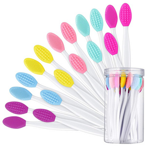 Silicone Exfoliating Lip Brush Double Sides Silicone Lip Scrubber Soft Cleaning Lip Smoother Face Cleaning Applicator