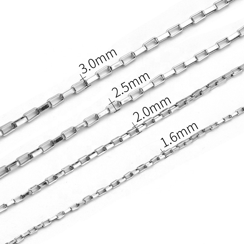 wholesale box chain  Stainless steel link chain for men and women necklace and bracelet jewelry making