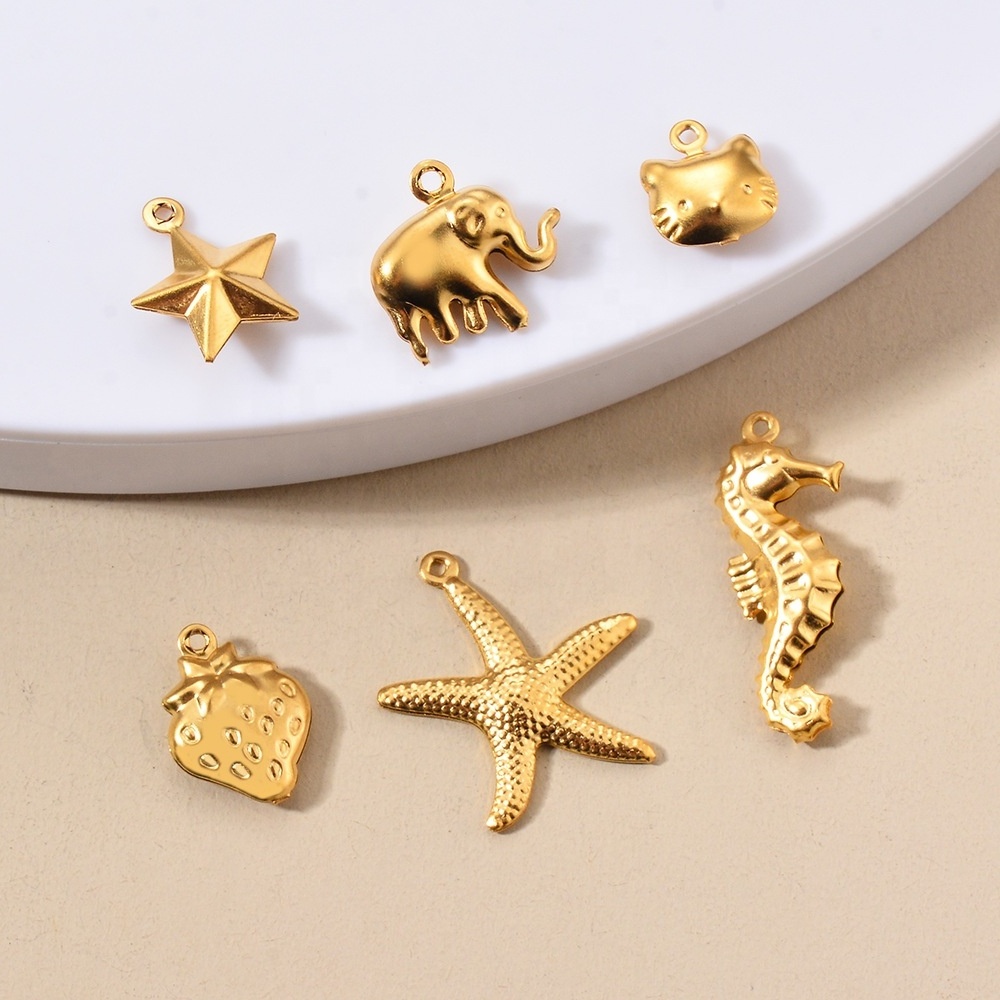 Stainless Steel metal sea animal horse elephant pendants Charms Pendants for DIY pendant Jewelry Making