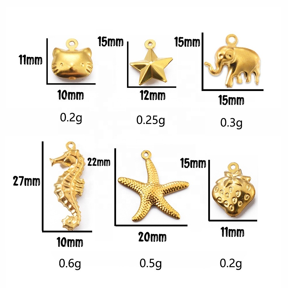 Stainless Steel metal sea animal horse elephant pendants Charms Pendants for DIY pendant Jewelry Making