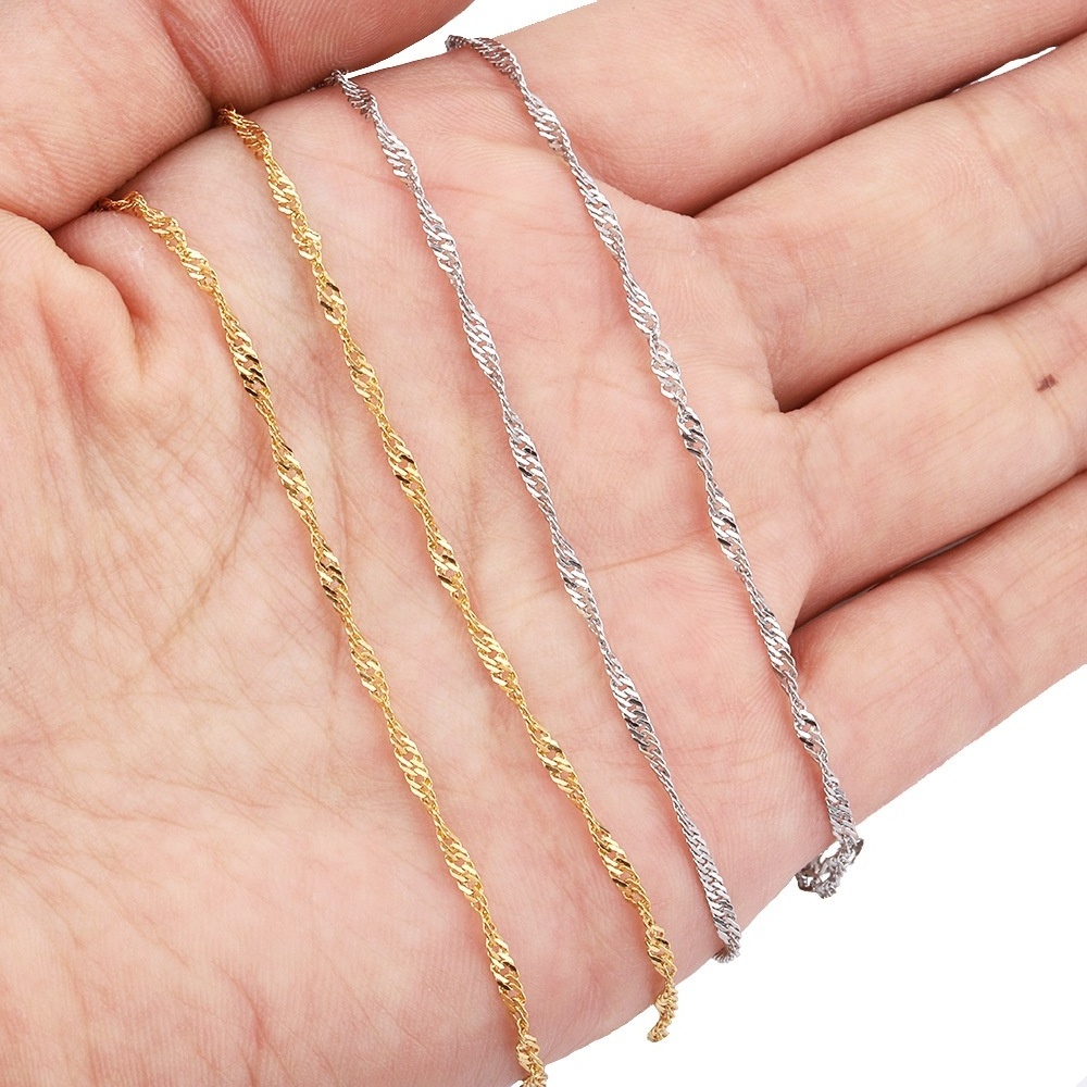 Selling in Meter twist water wave Singapore Stainless Steel women necklace Water-wave Chain