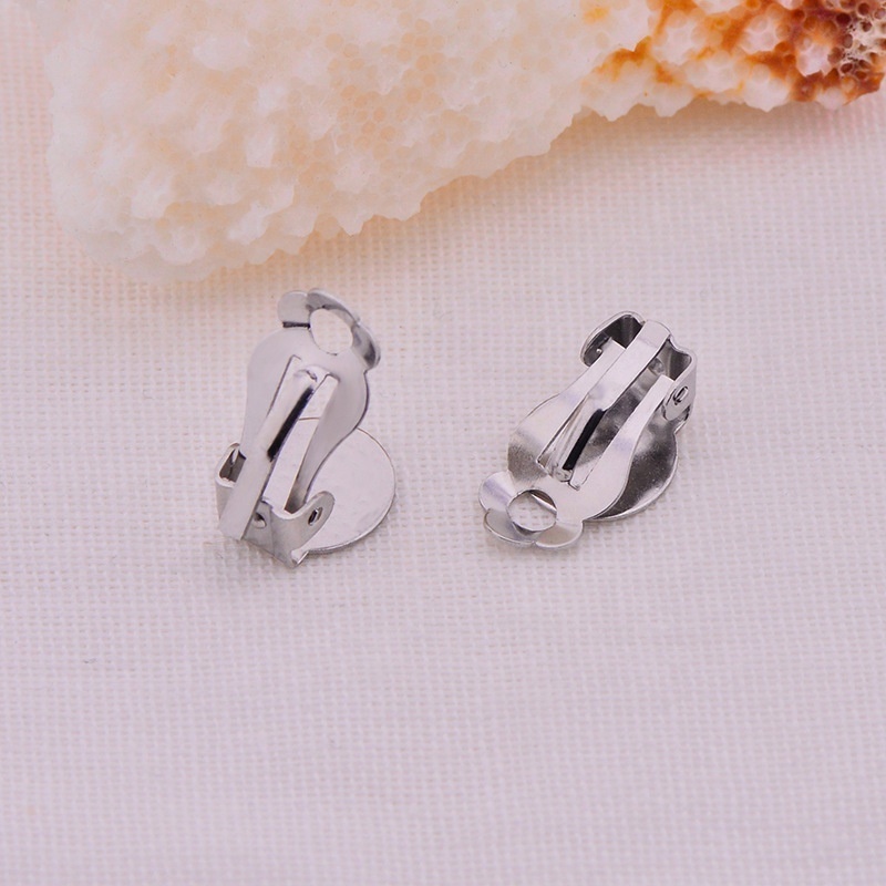 Tarnish free Pad Ear Clips stainless steel Clip On Earring clips Findings Backs Backing Flat Pad DIY Jewelry