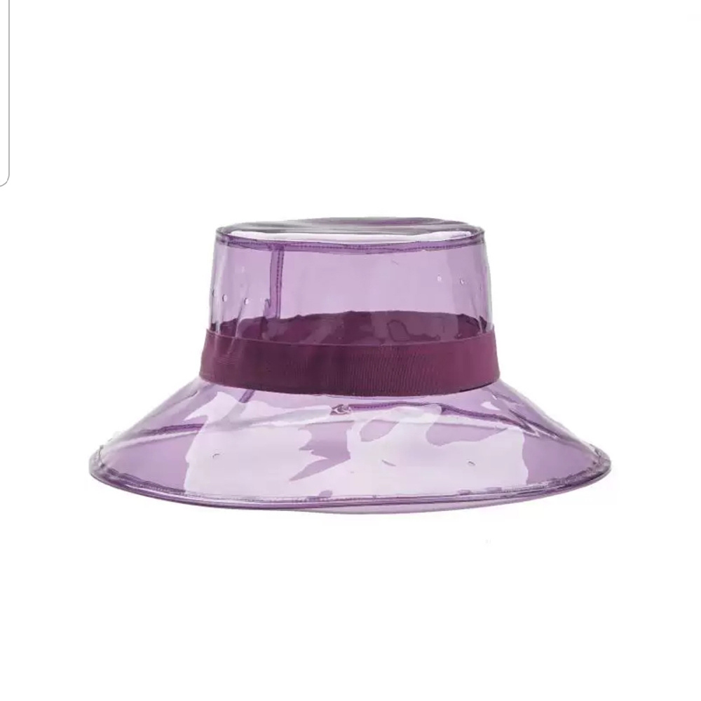 Bucket Hat Caps Women High Street Summer Beach Hat PVC Transparent Sun Visor Waterproof Rain Hat