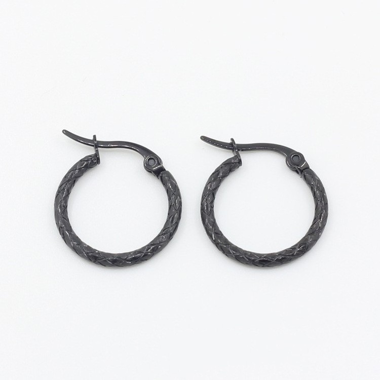 Exaggerated Chunky Spiral Round Earrings Stainless Steel Plated Fine Piercing Helix Twist Hoops Earrings