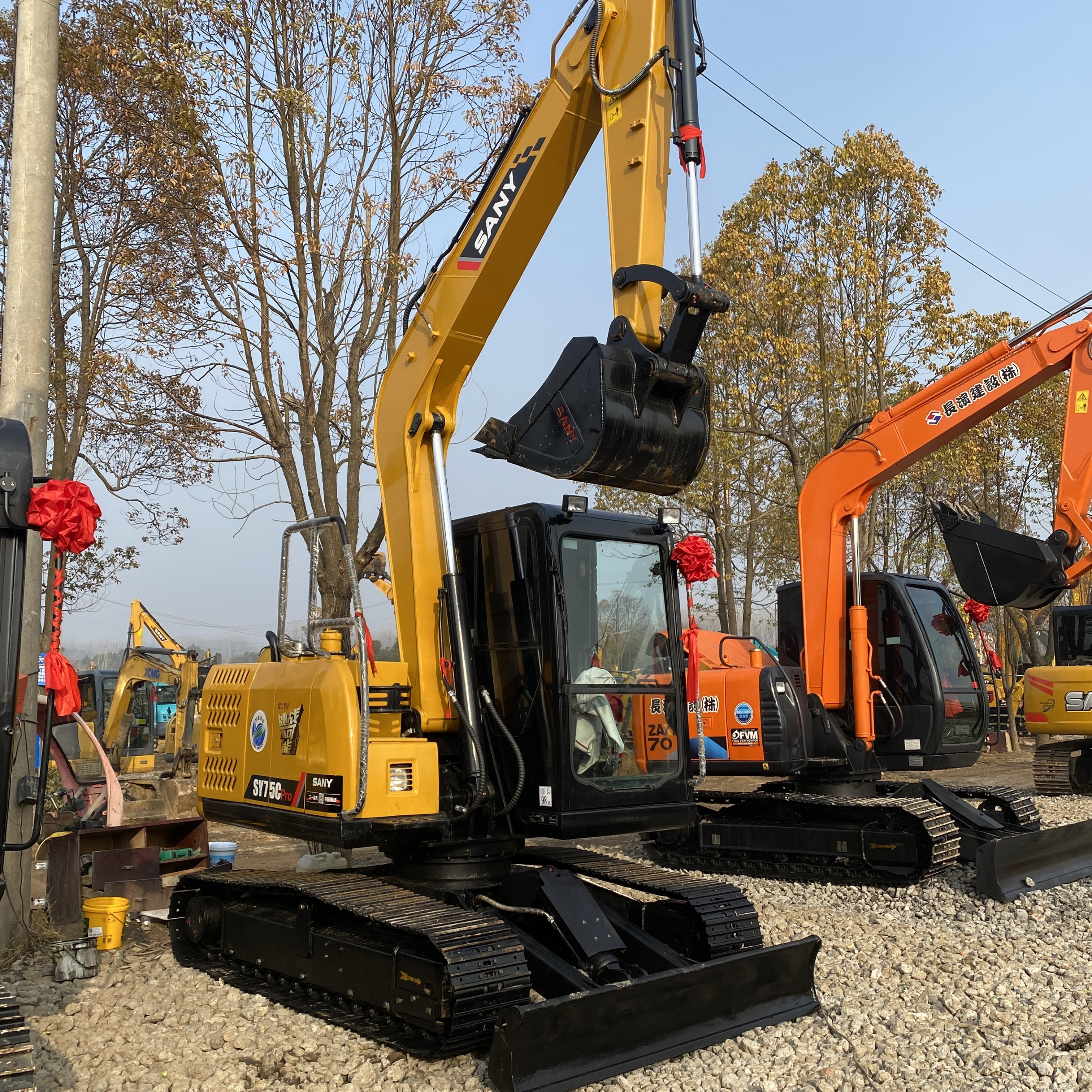 Low Price Used Mini 7 Ton Sany SY75CPEO Used china Excavator Digger Machine SY55C SY75C SY135 SY155 SY215 SY235 excavator