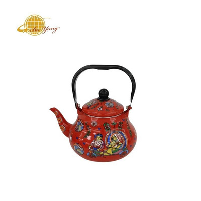 Boyang New Decal Arabic Style  Enamel Teapot Porcelain Enameled Teakettle Colorful Water Tea Kettle pot for Stovetop