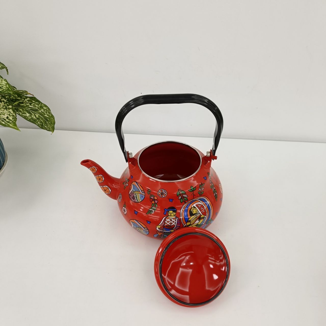 Boyang New Decal Arabic Style  Enamel Teapot Porcelain Enameled Teakettle Colorful Water Tea Kettle pot for Stovetop