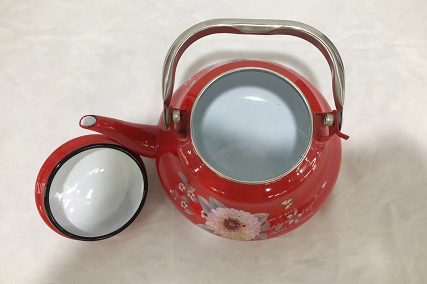 Factory Wholesale Professional TK121 Red Enamel Kettle 2.5L Enamel Teapot