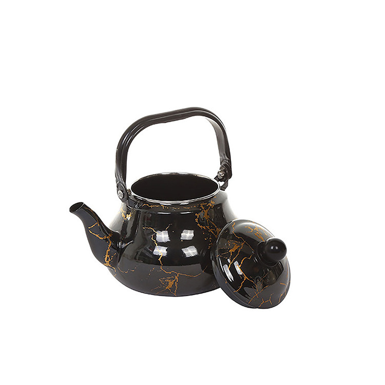 Good Quality Cast Iron Grey Tea Kettle Enamel Coated 1.2L Durable Water Kettle