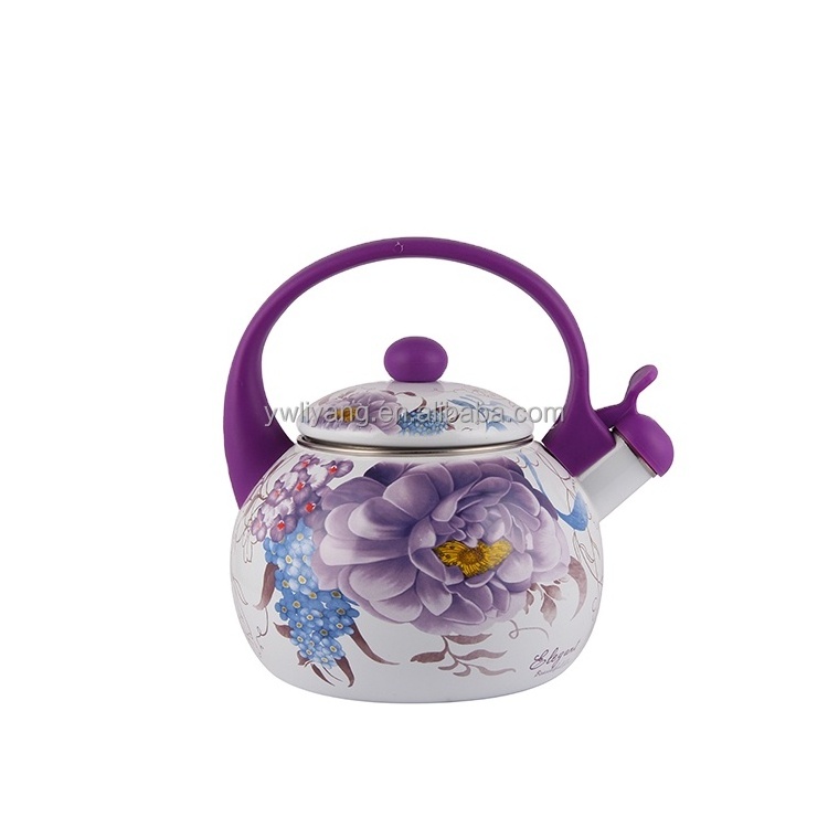 Enamel Whistling Tea Kettle with Decal High Quality Water Kettle With Different Decal