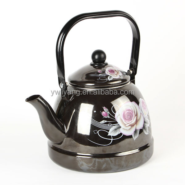 1.6L/2.5L/3L Black Enamel Kettle with Decal High Quality Enameled Teapot