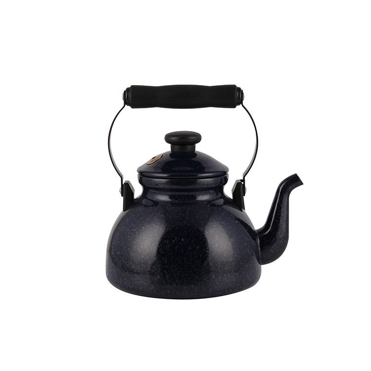 New Style Black Quick Water Boiling Enamel Whistling Kettle 2L Tea Whistling Kettle