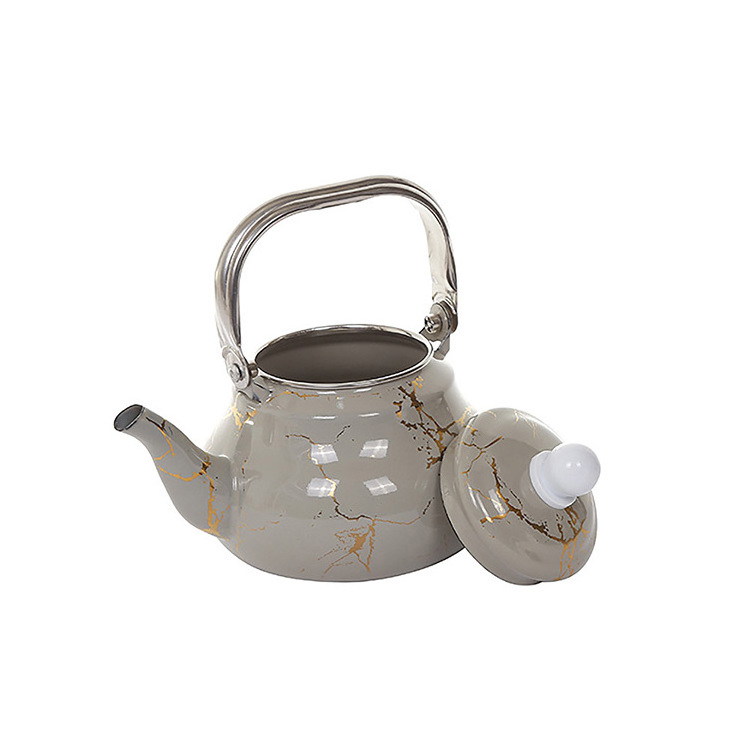 Good Quality Cast Iron Grey Tea Kettle Enamel Coated 1.2L Durable Water Kettle