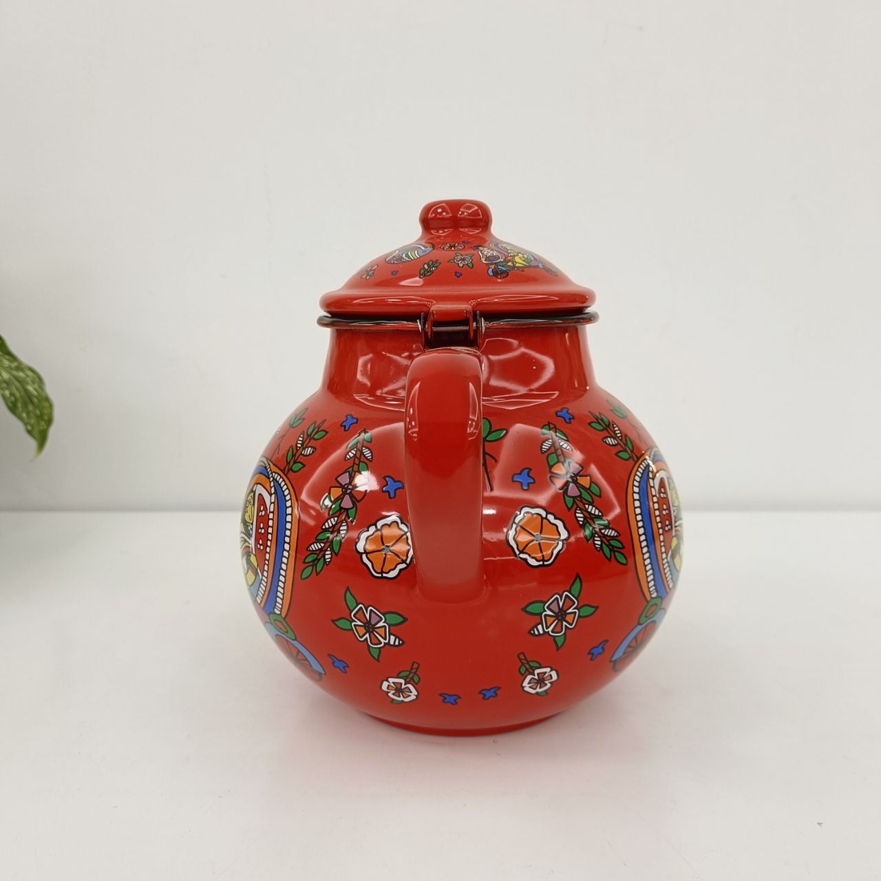 Boyang New Design Arabic style 0.7/1.1/1.5/2.5L Enamel Kettle Red Color Teapot Round Small pot