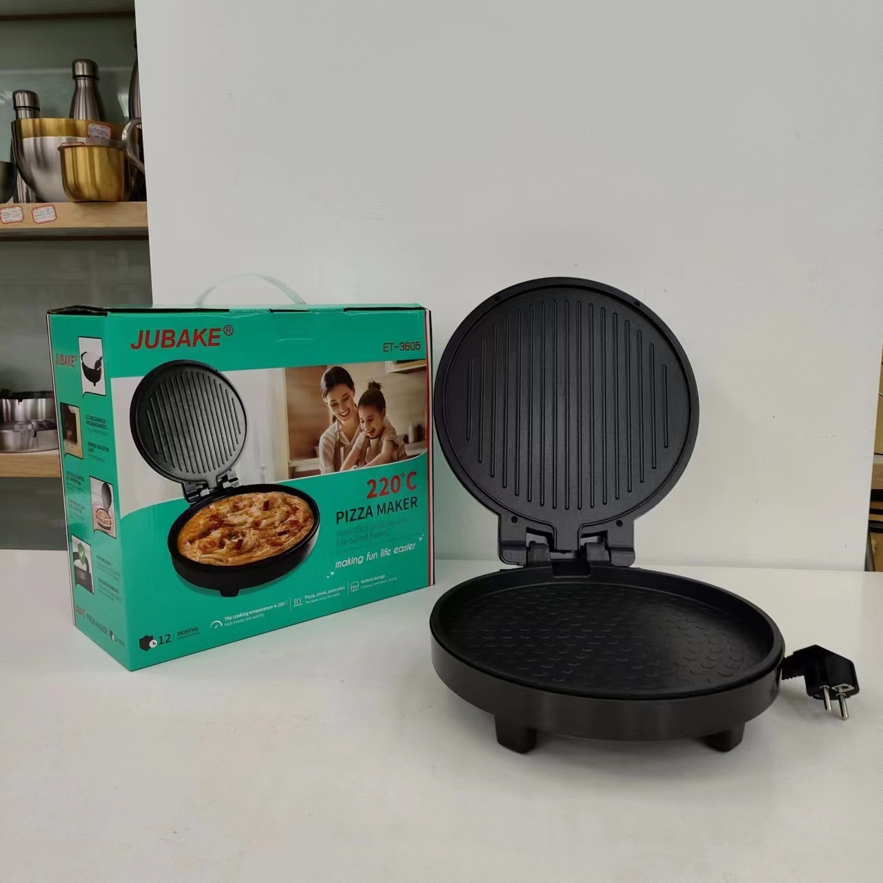 Muti-fuction Ceramic Stone Plate Portable Automatic Electric Pizza Base waffle maker machine