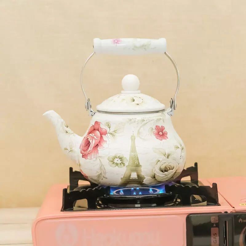 Retro thick portable enamel pot home kettle gas stove fire induction cooker universal coffee milk Chinese medicine pot kettle