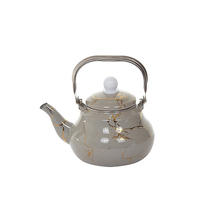 Good Quality Cast Iron Grey Tea Kettle Enamel Coated 1.2L Durable Water Kettle