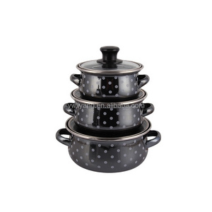 3pc/set Special kitchen accessories Enamel mussel pot with enamel lid mussle pot coating enamel cookware