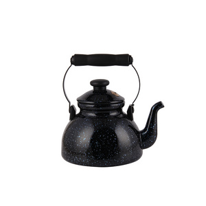 New Style Black Quick Water Boiling Enamel Whistling Kettle 2L Tea Whistling Kettle