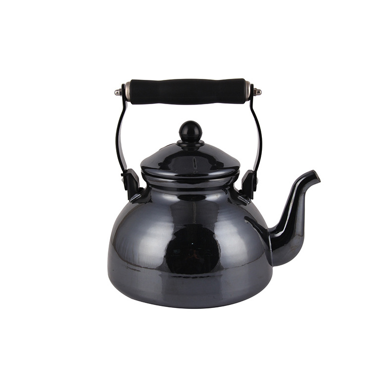 New Style Black Quick Water Boiling Enamel Whistling Kettle 2L Tea Whistling Kettle