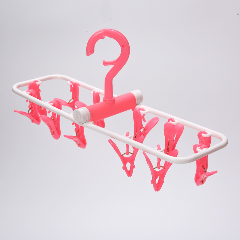 plastic hanger with clips folding hangers for socks, plastic clothes peg hanger