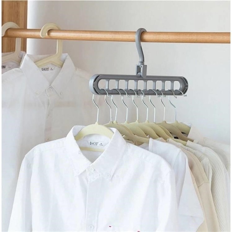 Non-Slip Plastic Hangers Folding Clothes Hangers Adjustable Magic Space Saving Hanger for shirt Dress