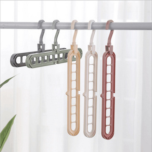 Non-Slip Plastic Hangers Folding Clothes Hangers Adjustable Magic Space Saving Hanger for shirt Dress