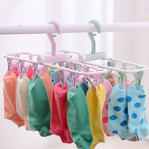 plastic hanger with clips folding hangers for socks, plastic clothes peg hanger