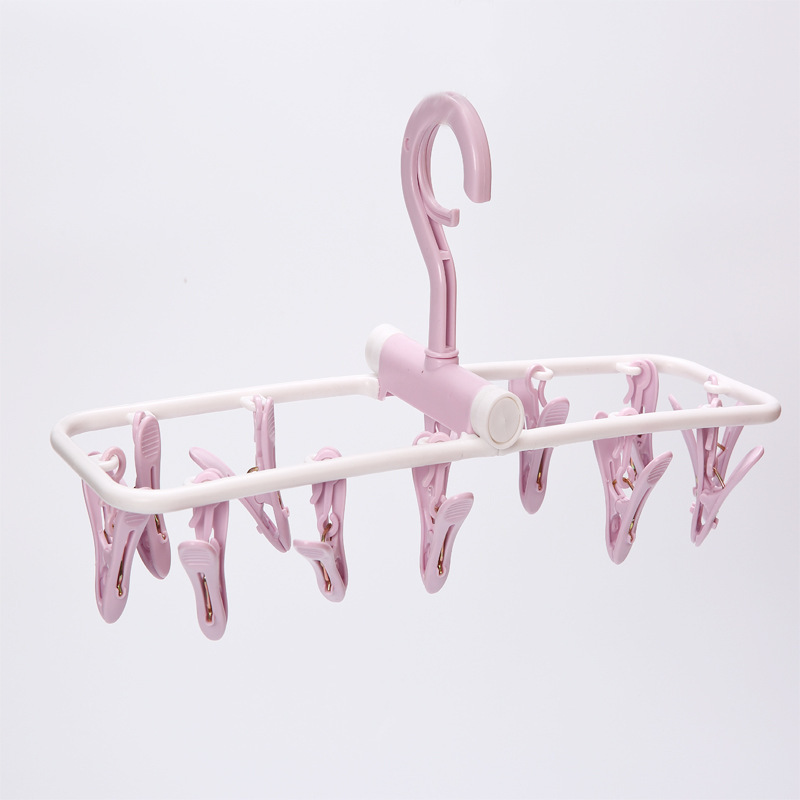 plastic hanger with clips folding hangers for socks, plastic clothes peg hanger